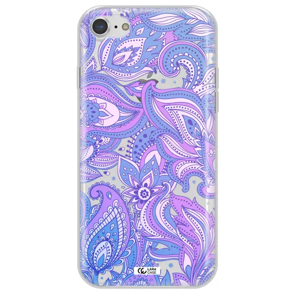 Purple Paisley Apple iPhone 7 Clear TPU Case