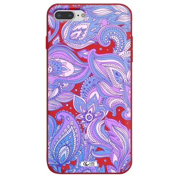 Purple Paisley Apple iPhone 7 plus Silicone Imperial Red Case