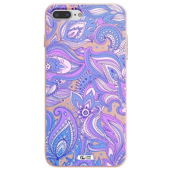 Purple Paisley Apple iPhone 7 plus Silicone pastel pink Case