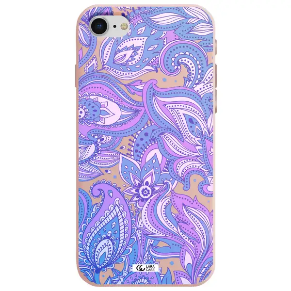 Purple Paisley Apple iPhone se 2020 Silicone pastel pink Case