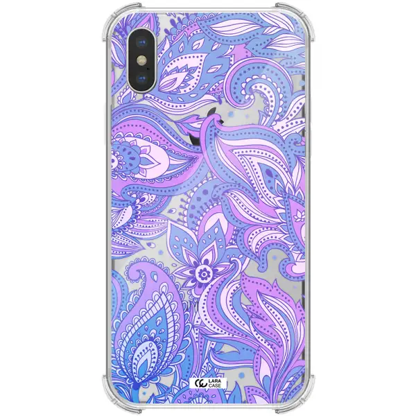 Purple Paisley Apple iPhone XS max Clear PC Case
