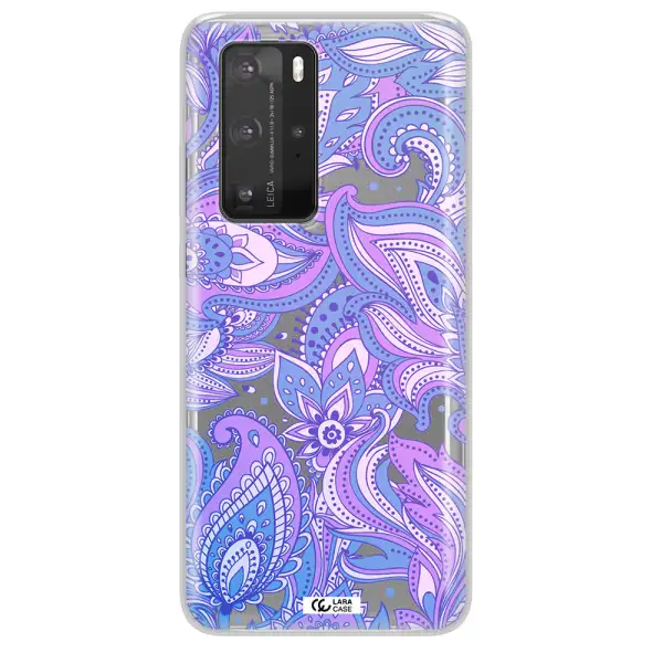Purple Paisley Huawei P40 Pro Clear TPU Case