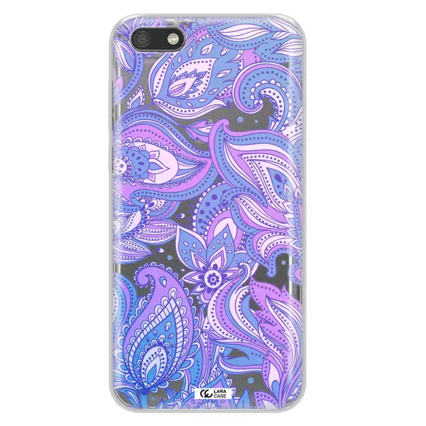 Purple Paisley Huawei Y5 2018 Clear TPU Case
