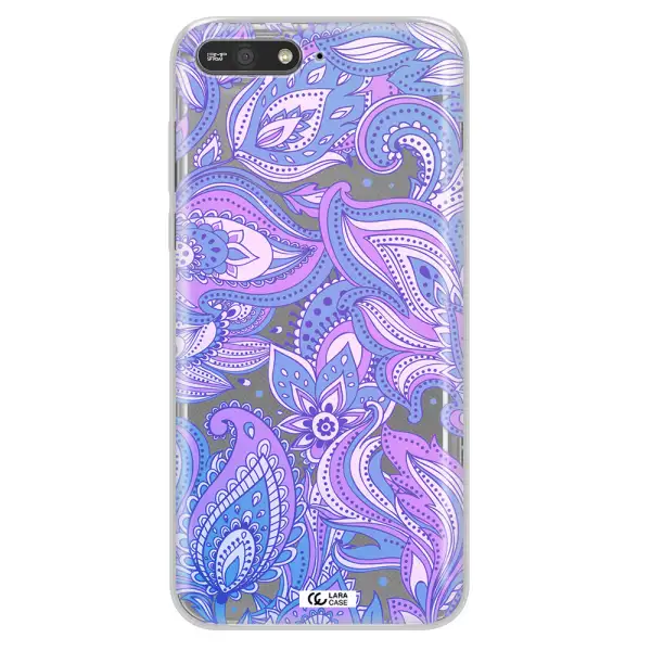 Purple Paisley Huawei Y6 2018 Clear TPU Case