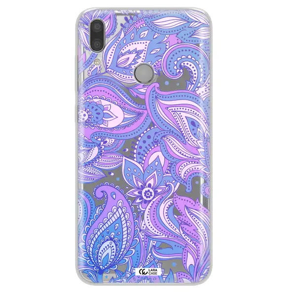 Purple Paisley Huawei Y7 2019 Clear TPU Case