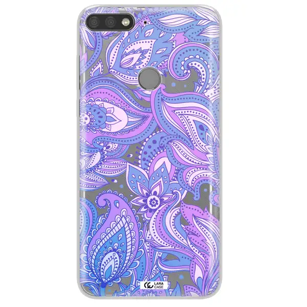 Purple Paisley Huawei Y7 Prime 2018 Clear TPU Case