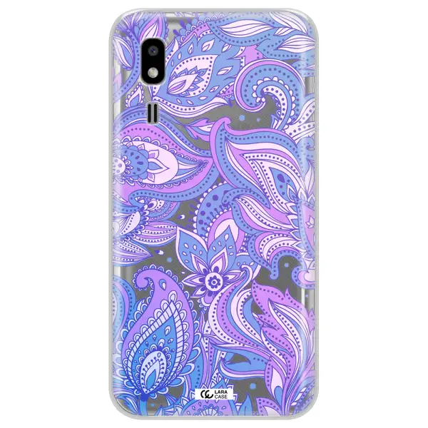 Purple Paisley Samsung A2 Core Clear TPU Case