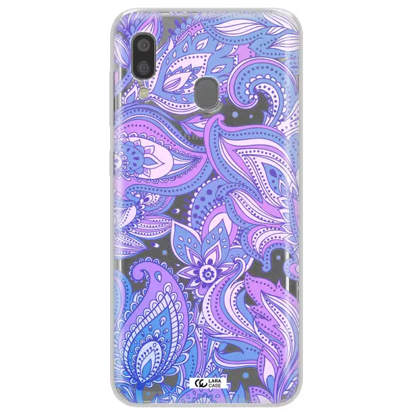 Purple Paisley Samsung A20 Clear TPU Case