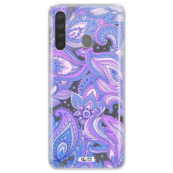 Purple Paisley Samsung A21 Clear TPU Case