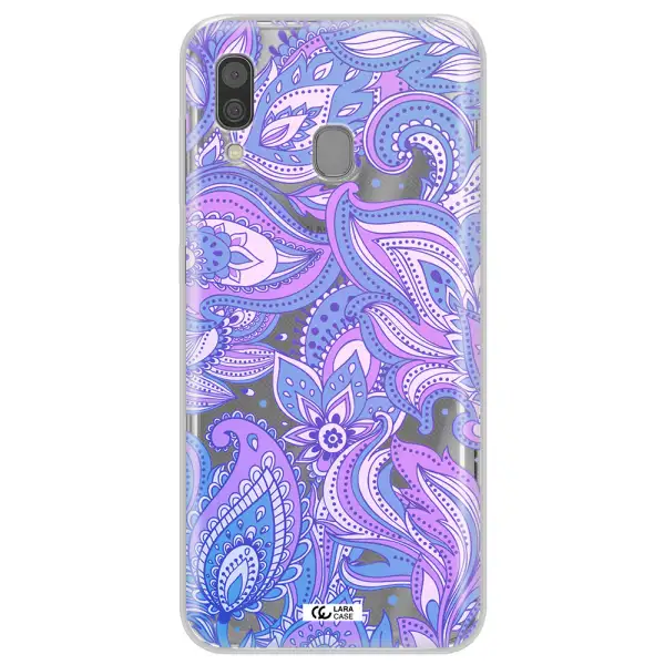 Purple Paisley Samsung A30 Clear TPU Case