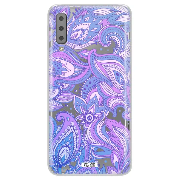 Purple Paisley Samsung A7 2018 Clear TPU Case