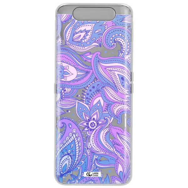 Purple Paisley Samsung A80 Clear TPU Case