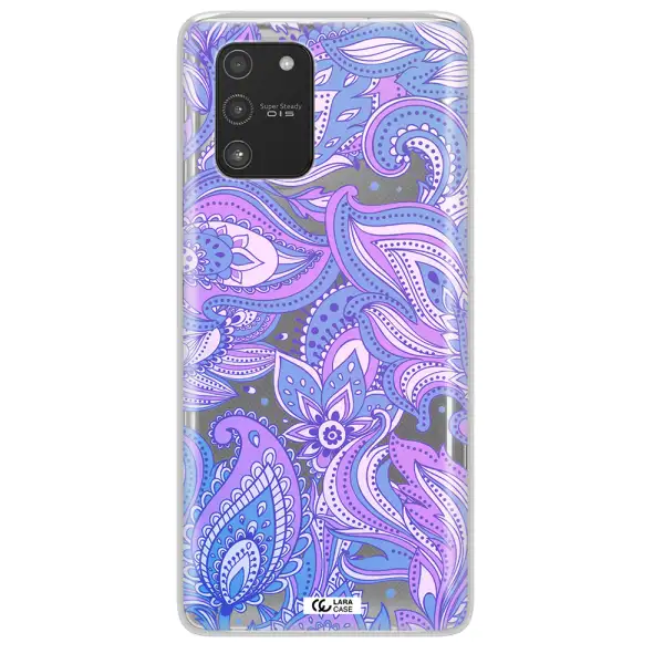 Purple Paisley Samsung A91 Clear TPU Case