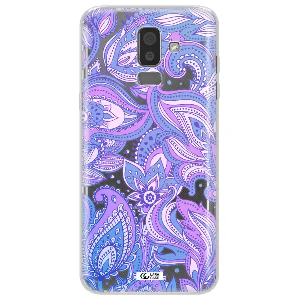 Purple Paisley Samsung J8 Clear TPU Case