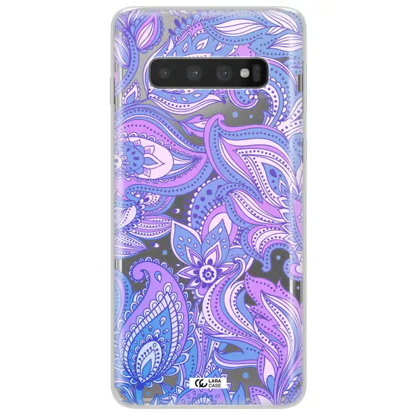 Purple Paisley Samsung S10 Plus Clear TPU Case
