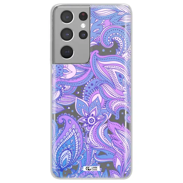 Purple Paisley Samsung S21 Ultra Clear TPU Case