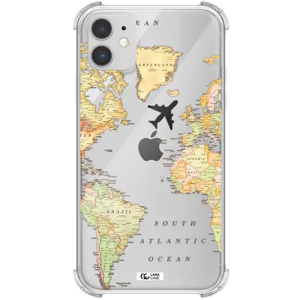 Travel Map Apple iPhone 11 Clear PC Case
