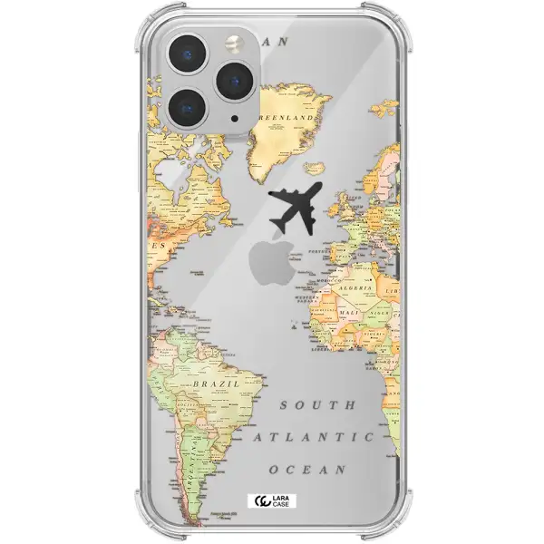 Travel Map Apple iPhone 11 pro max Clear PC Case