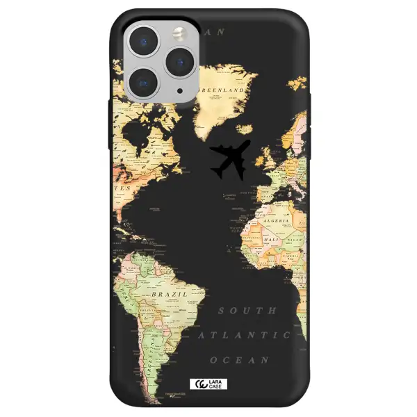 Travel Map Apple iPhone 11 pro max Silicone black Case
