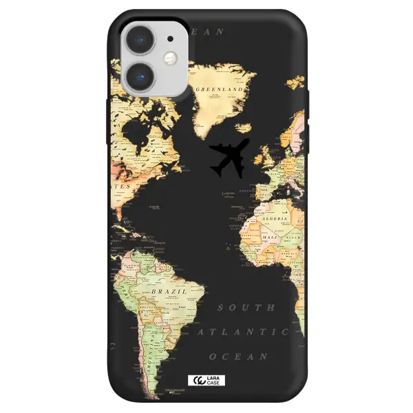 Travel Map Apple iPhone 11 Silicone black Case
