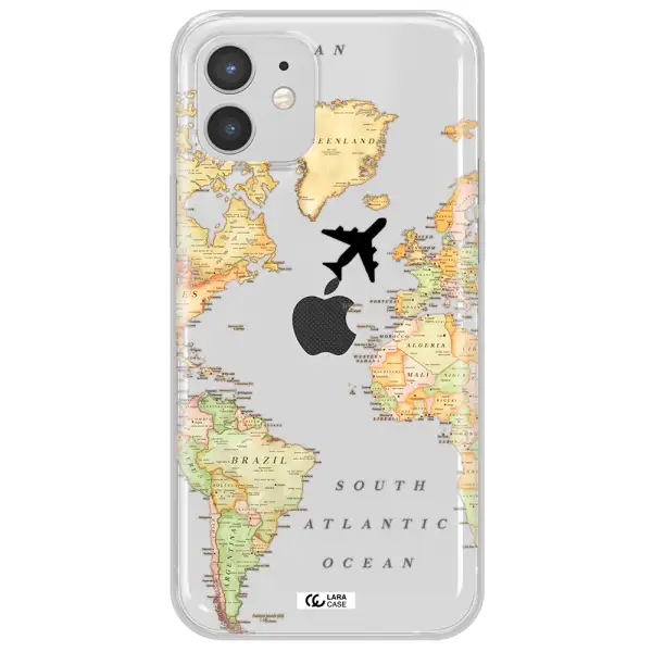 Travel Map Apple iPhone 12 Clear TPU Case