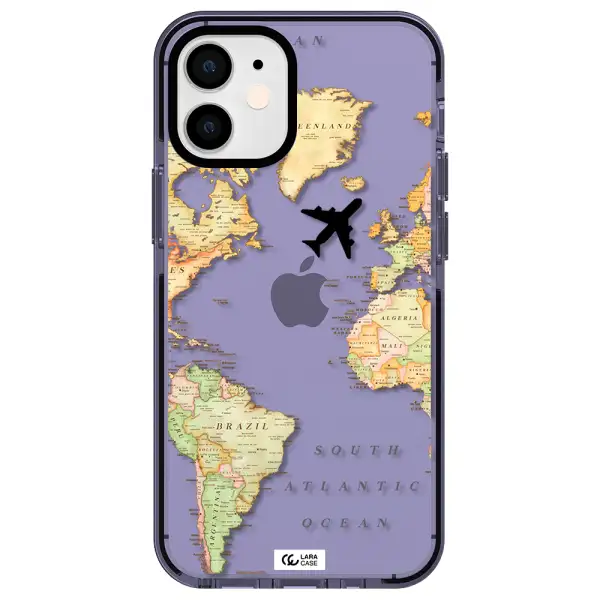 Travel Map Apple iPhone 12 mini impact Lilac Case