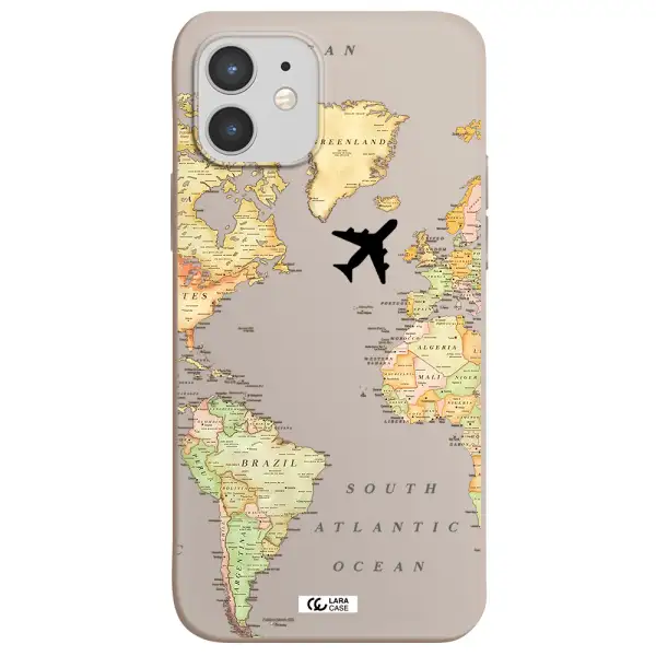 Travel Map Apple iPhone 12 mini Silicone Stone Case