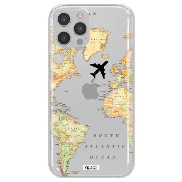 Travel Map Apple iPhone 12 pro Clear TPU Case