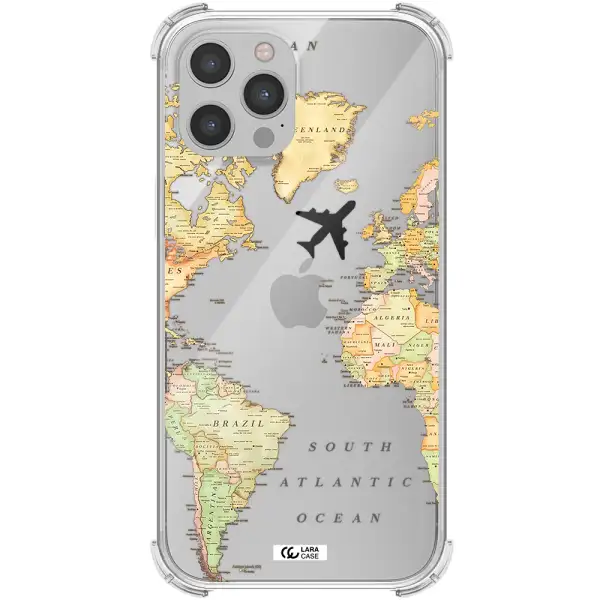 Travel Map Apple iPhone 12 pro max Clear PC Case