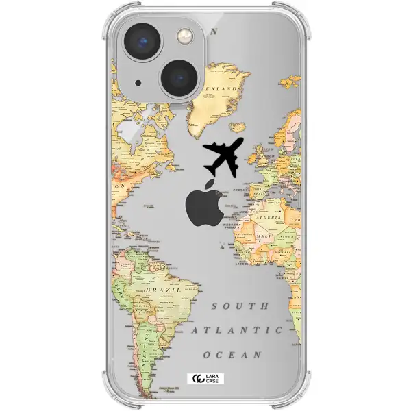 Travel Map Apple iPhone 13 Clear PC Case