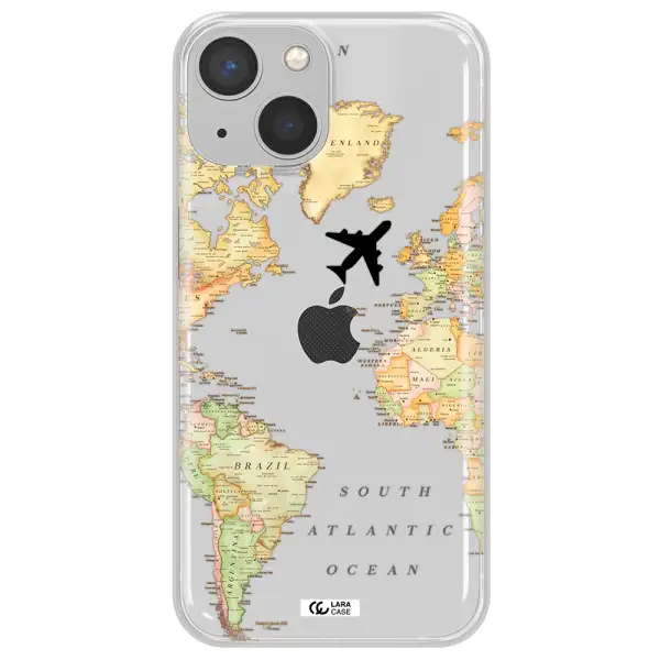 Travel Map Apple iPhone 13 Clear TPU Case