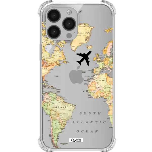 Travel Map Apple iPhone 13 Pro Clear PC Case