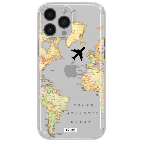 Travel Map Apple iPhone 13 Pro Clear TPU Case