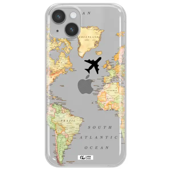 Travel Map Apple iPhone 14 Clear TPU Case