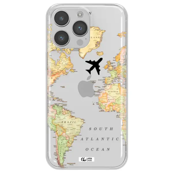 Travel Map Apple iPhone 14 pro Clear TPU Case