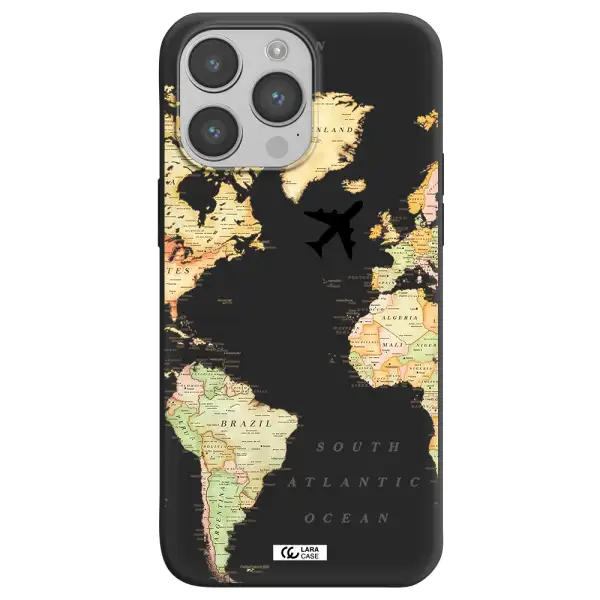 Travel Map Apple iPhone 14 pro Silicone black Case
