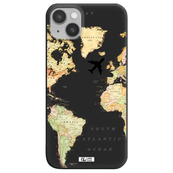 Travel Map Apple iPhone 14 Silicone black Case