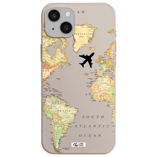 Travel Map Apple iphone 15 plus Silicone Stone Case