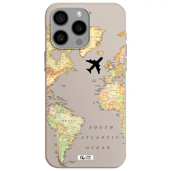 Travel Map Apple Iphone 15 Pro max Silicone Stone Case
