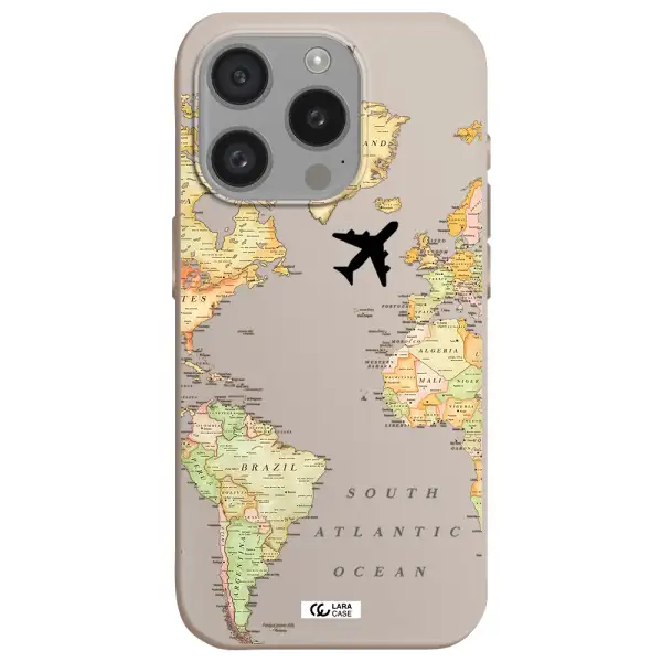 Travel Map Apple Iphone 15 Pro Silicone Stone Case