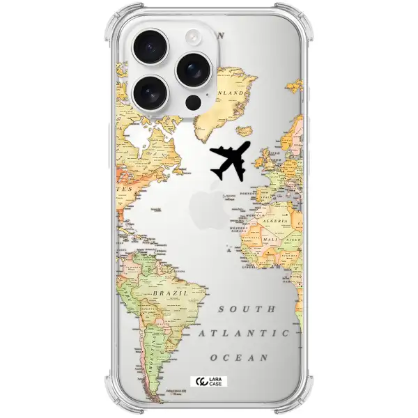 Travel Map Apple Iphone 16 Pro Max Clear Pc Case