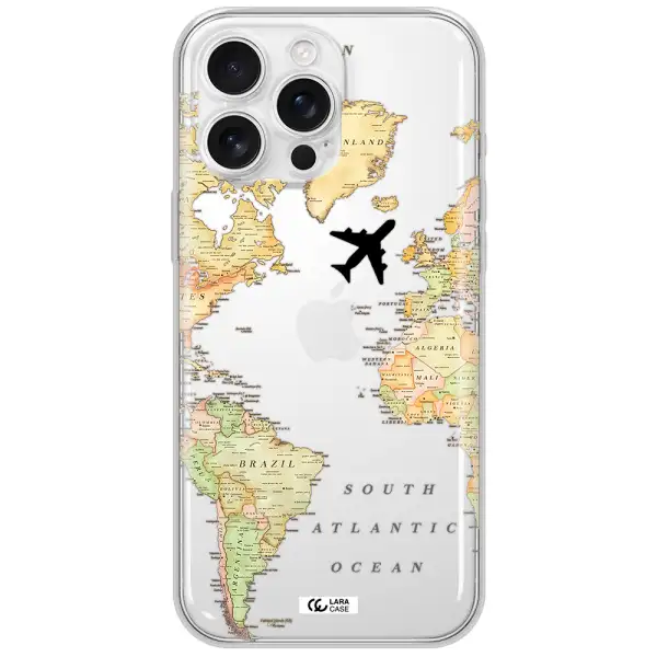 Travel Map Apple Iphone 16 Pro Max Clear Tpu Case