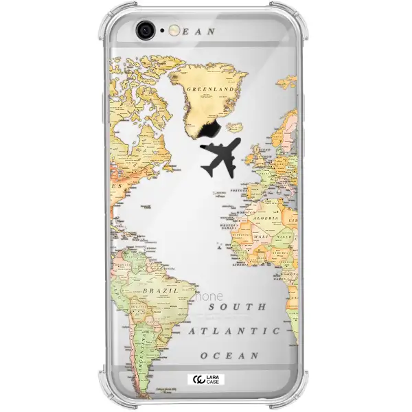 Travel Map Apple iPhone 6 Clear PC Case