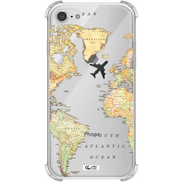 Travel Map Apple iPhone 7 Clear PC Case