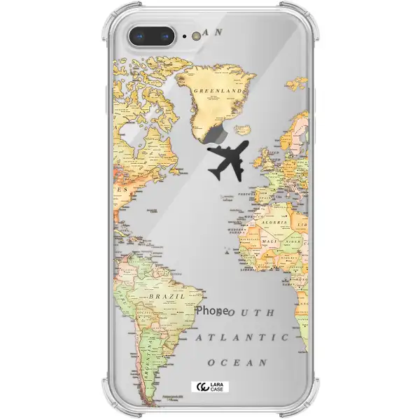 Travel Map Apple iPhone 7 plus Clear PC Case