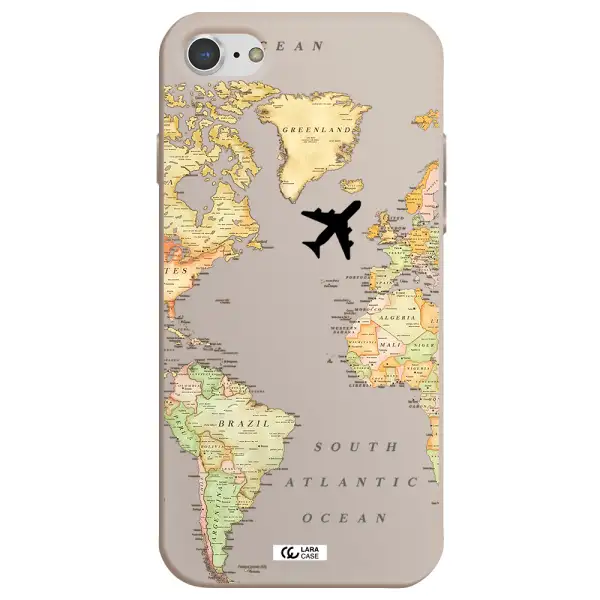 Travel Map Apple iPhone 7 Silicone Stone Case