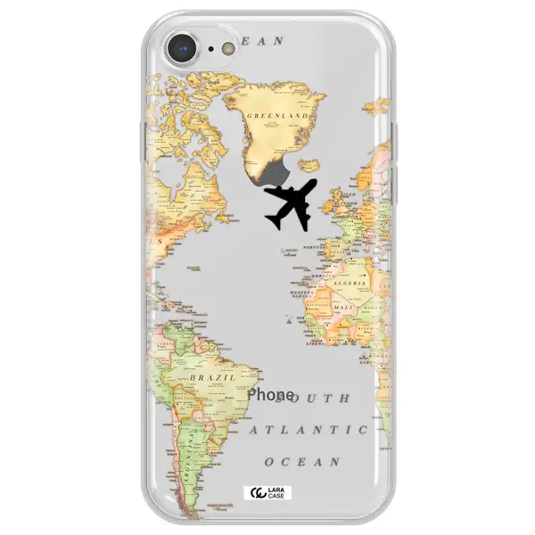 Travel Map Apple iPhone 8 Clear TPU Case