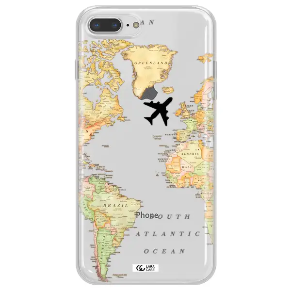 Travel Map Apple iPhone 8 plus Clear TPU Case