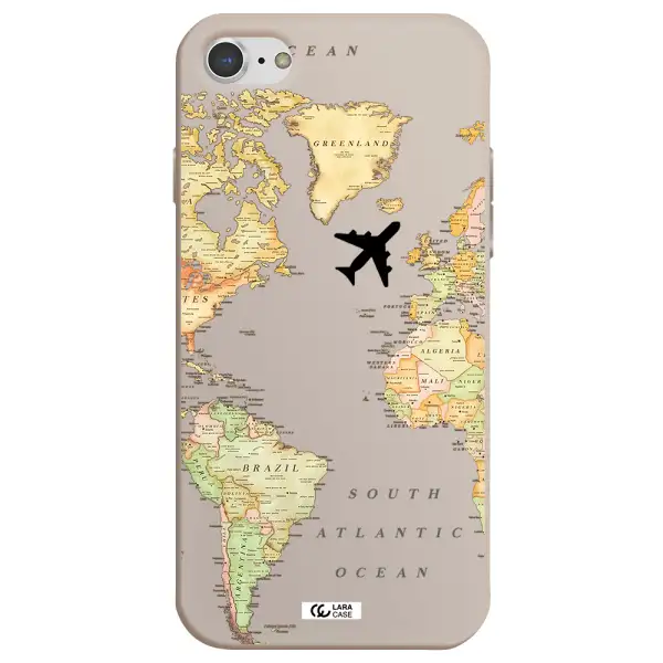 Travel Map Apple iPhone 8 Silicone Stone Case