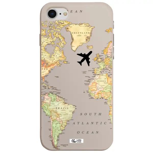 Travel Map Apple iPhone se 2020 Silicone Stone Case